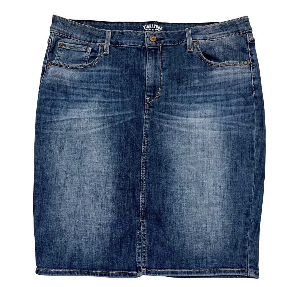 Levi Strauss & Co. Y2K Blue‎ Denim Knee Length Jean Skirt Size 16